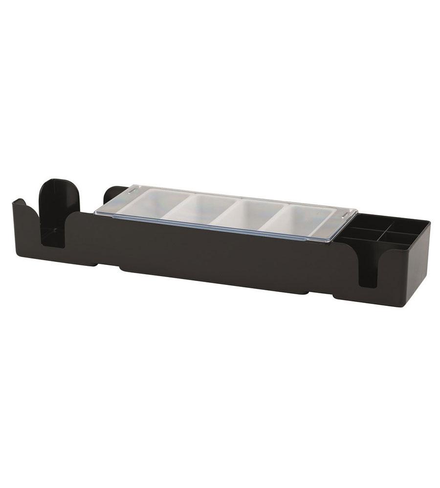 4 Compartment Bar Centre Black Plastic - Test Store #2