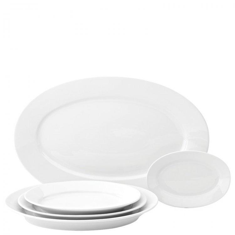 Oval Rimme Plate White 20 x 13cm 7.75 x 5.25in - Test Store #2