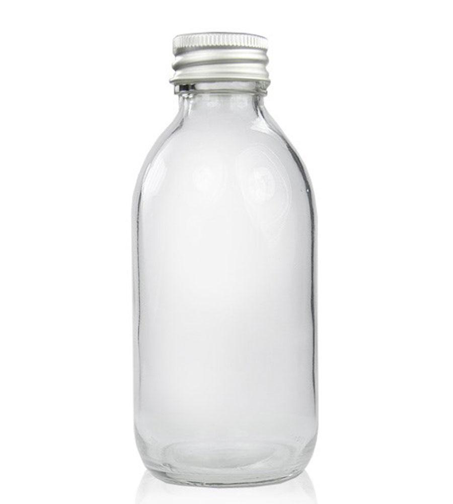 200ml Clear Glass Sirop Bottle with Aluminium Cap - Test Store #2